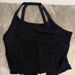 Black Halter Neck Women's Top